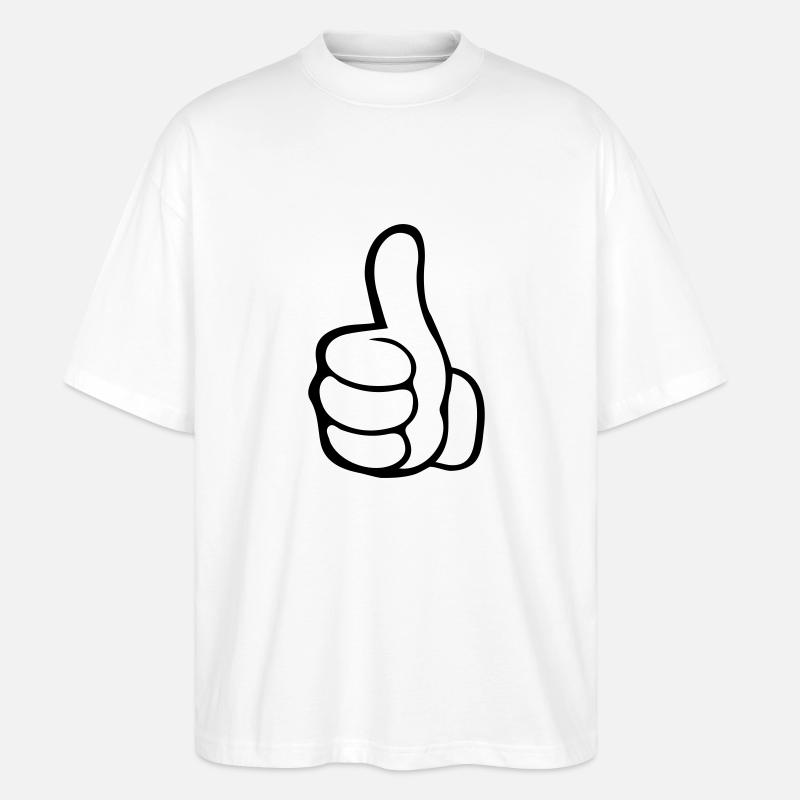 hand daumen hoch - Stanley/Stella Oversized Unisex Bio T-Shirt Blaster 2.0 - Weiß