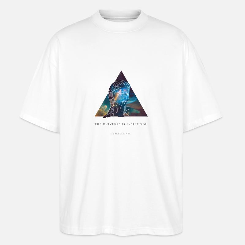 L'UNIVERS EST À L'INTÉRIEUR - T-shirt bio Blaster 2.0 coupe oversize Stanley/Stella Unisexe - blanc
