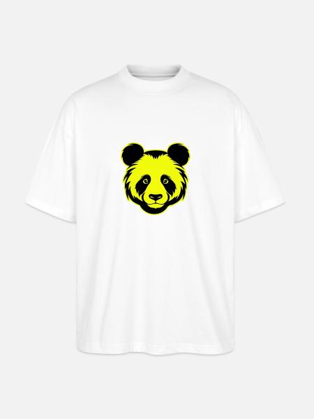 Panda Head Portrait Icon - Stanley/Stella Oversized Unisex Organic T-shirt Blaster 2.0 - white
