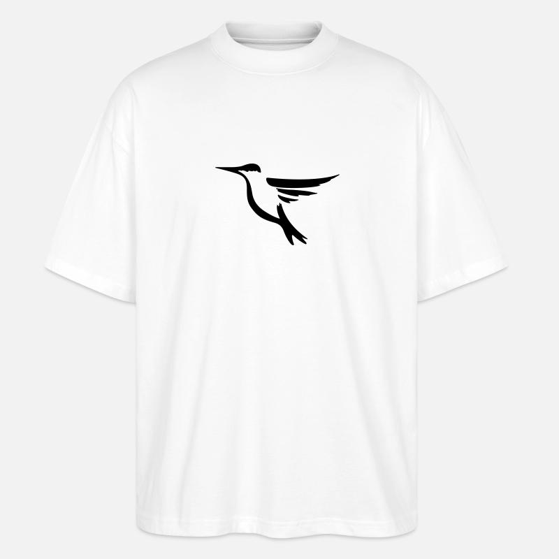 Kolibri 2 - Vogel Geschenk Geschenkidee - Stanley/Stella Oversized Unisex Bio T-Shirt Blaster 2.0 - Weiß