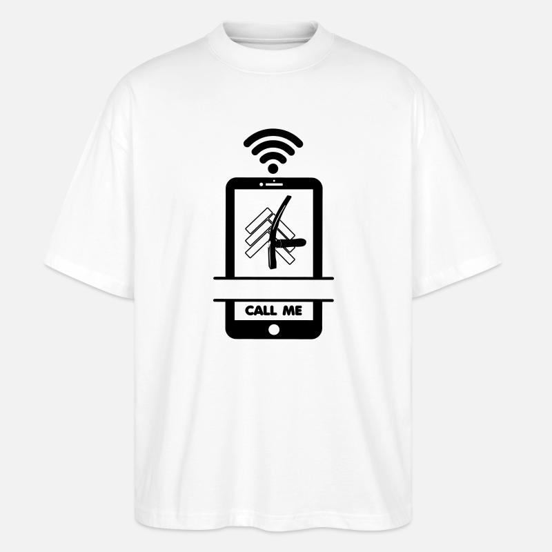 Anruf Telefonfertiger - Stanley/Stella Oversized Unisex Bio T-Shirt Blaster 2.0 - Weiß