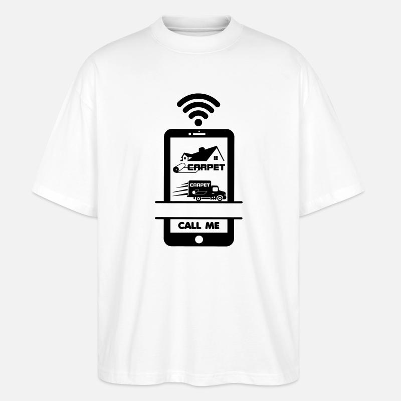 Rufen Sie mich an Telefon Teppichleger - Stanley/Stella Oversized Unisex Bio T-Shirt Blaster 2.0 - Weiß