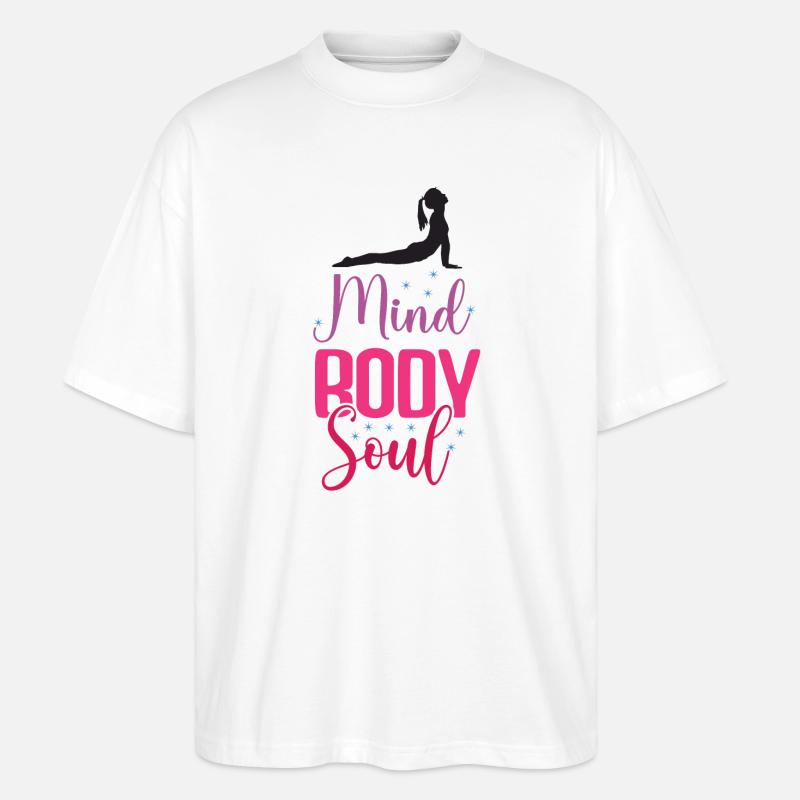 Yoga – Geist, Körper, Seele - Stanley/Stella Oversized Unisex Bio T-Shirt Blaster 2.0 - Weiß