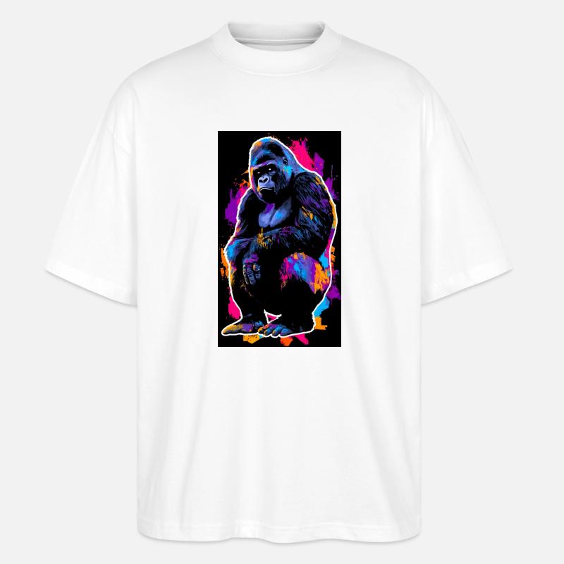 Gorilla - Stanley/Stella Oversized Unisex Bio T-Shirt Blaster 2.0 - Weiß