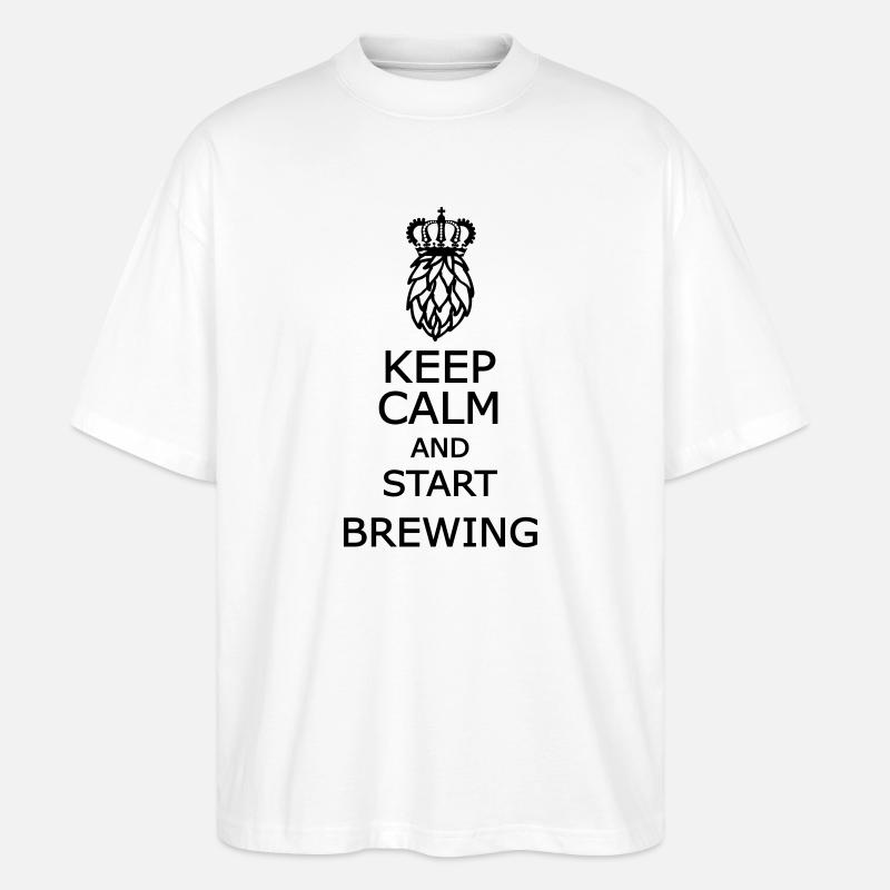 Reste calme et commence à infuser - T-shirt bio Blaster 2.0 coupe oversize Stanley/Stella Unisexe - blanc