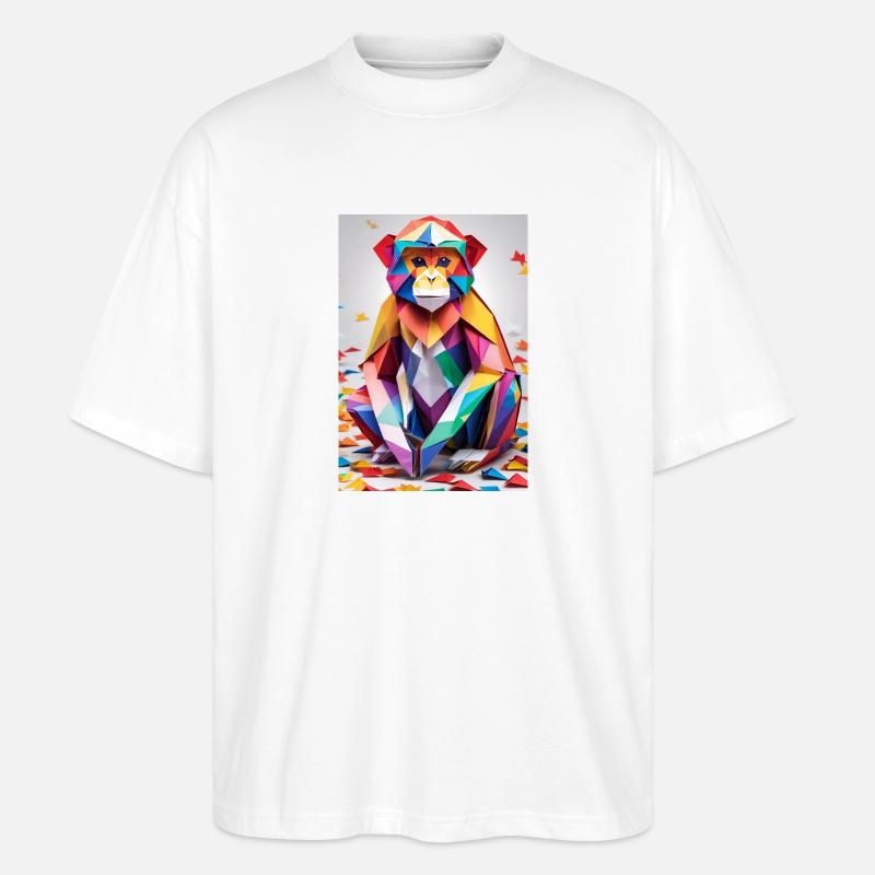 Singe arc-en-ciel - T-shirt bio Blaster 2.0 coupe oversize Stanley/Stella Unisexe - blanc