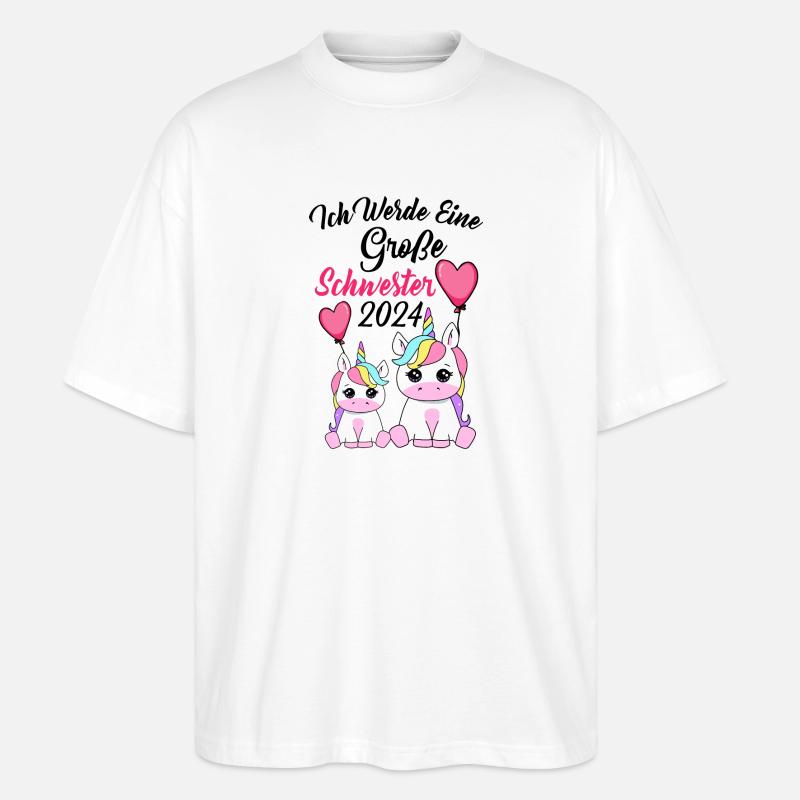 Große Schwester 2024 - Stanley/Stella Oversized Unisex Bio T-Shirt Blaster 2.0 - Weiß