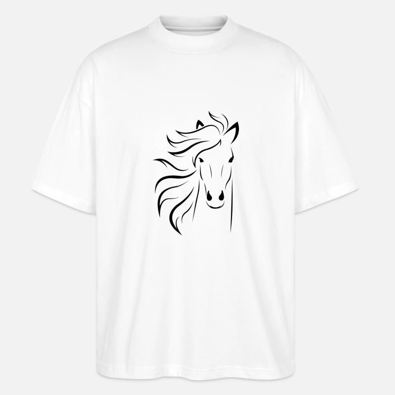 Pferd - Stanley/Stella Oversized Unisex Bio T-Shirt Blaster 2.0 - Weiß