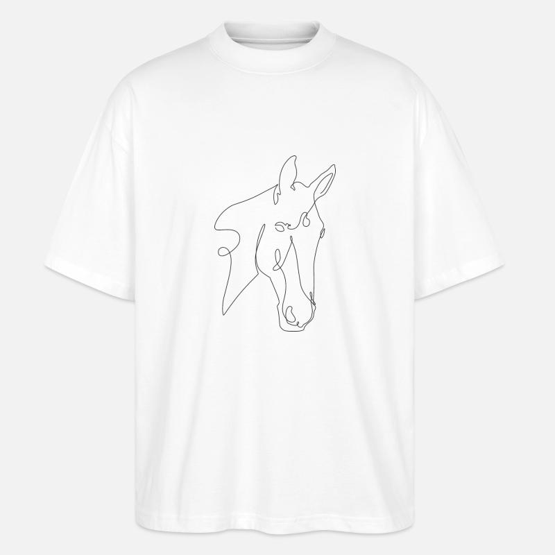Pferdekopf Savignon - Stanley/Stella Oversized Unisex Bio T-Shirt Blaster 2.0 - Weiß