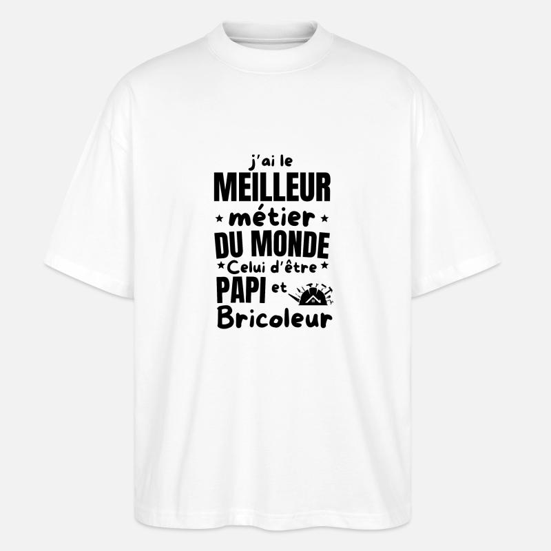 PAPI BRICOLEUR - T-shirt bio Blaster 2.0 coupe oversize Stanley/Stella Unisexe - blanc