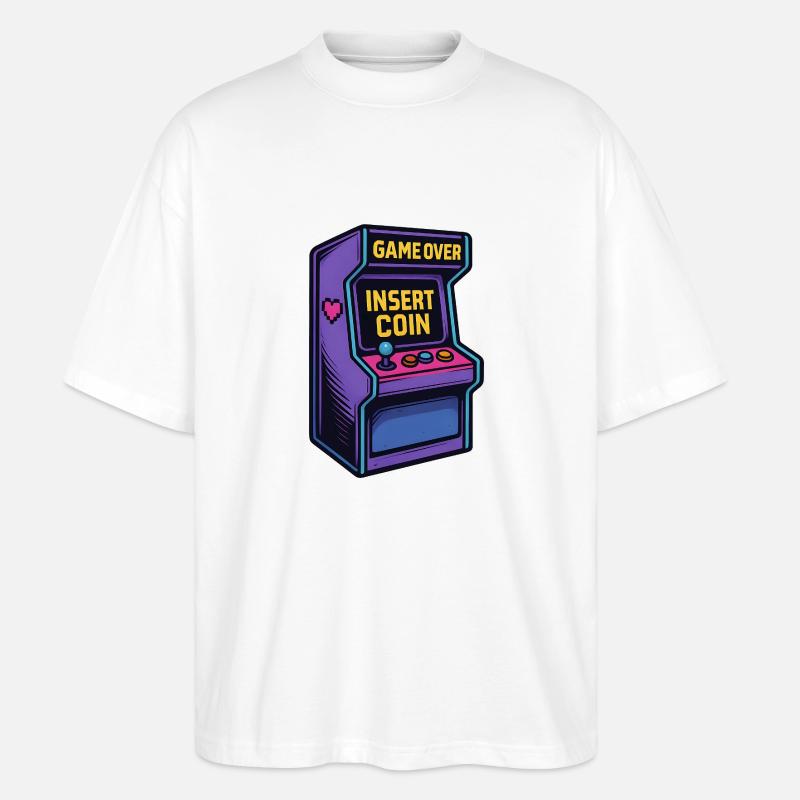 Insert Coin – Retro Arcade Vibes - Stanley/Stella Oversized Unisex Bio T-Shirt Blaster 2.0 - Weiß
