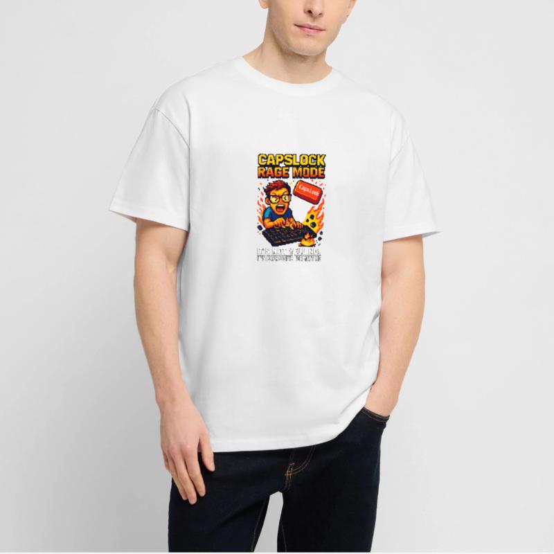 Capslock Rage Mode - Nerd de pixels en colère T-shirt bio Blaster 2.0 coupe oversize Stanley/Stella Unisexe