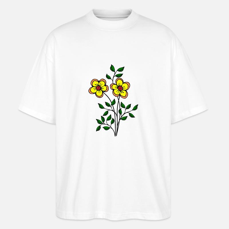 Blumen - Stanley/Stella Oversized Unisex Bio T-Shirt Blaster 2.0 - Weiß