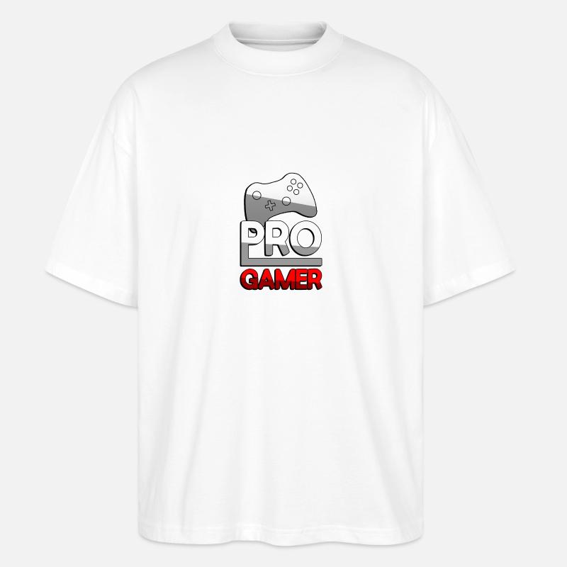 PRO GAMER (Rot) + Controller - Gaming - Stanley/Stella Oversized Unisex Bio T-Shirt Blaster 2.0 - Weiß