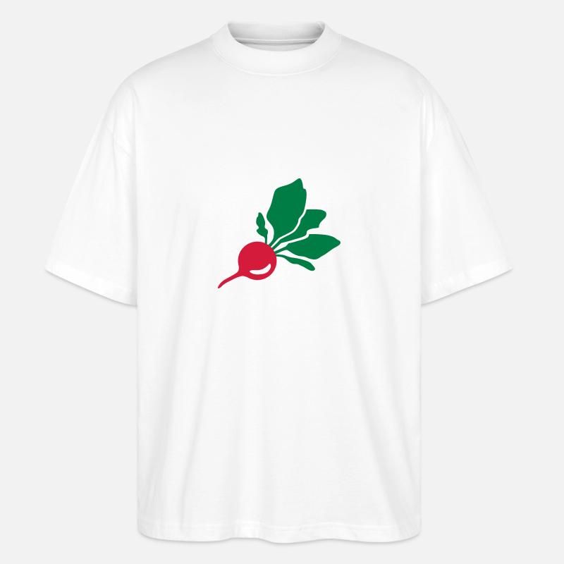 Radieschen - Stanley/Stella Oversized Unisex Bio T-Shirt Blaster 2.0 - Weiß