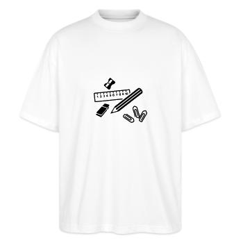 Office - Stanley/Stella Oversized Unisex Organic T-shirt Blaster 2.0 - white - Front - Alina (178cm) & Michal (187cm)