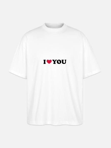 I Love You - Stanley/Stella Oversized Unisex Bio T-Shirt Blaster 2.0 - Weiß