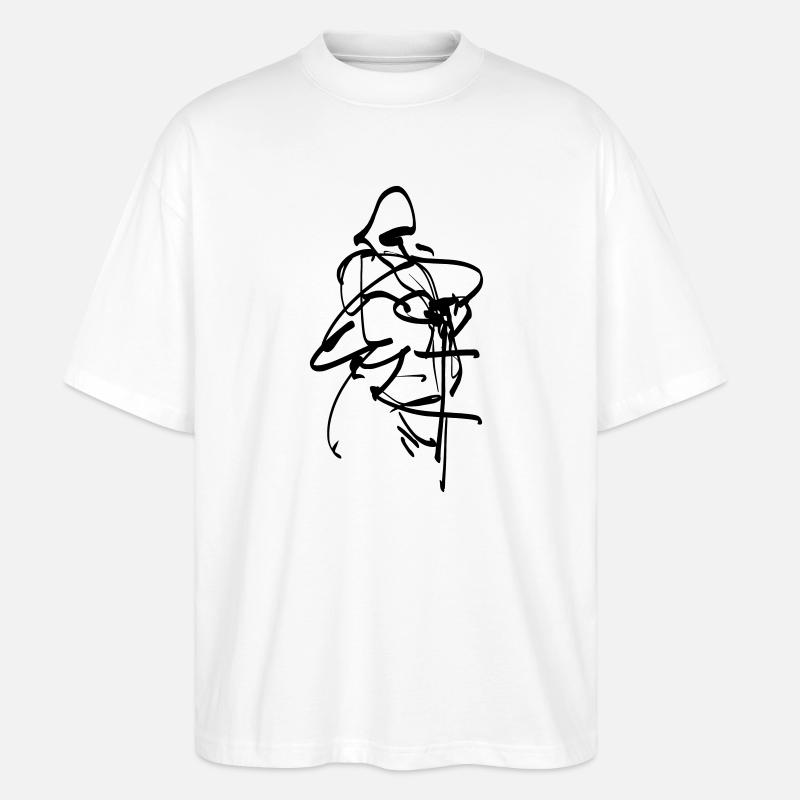 Kreuzritter Figur - Stanley/Stella Oversized Unisex Bio T-Shirt Blaster 2.0 - Weiß
