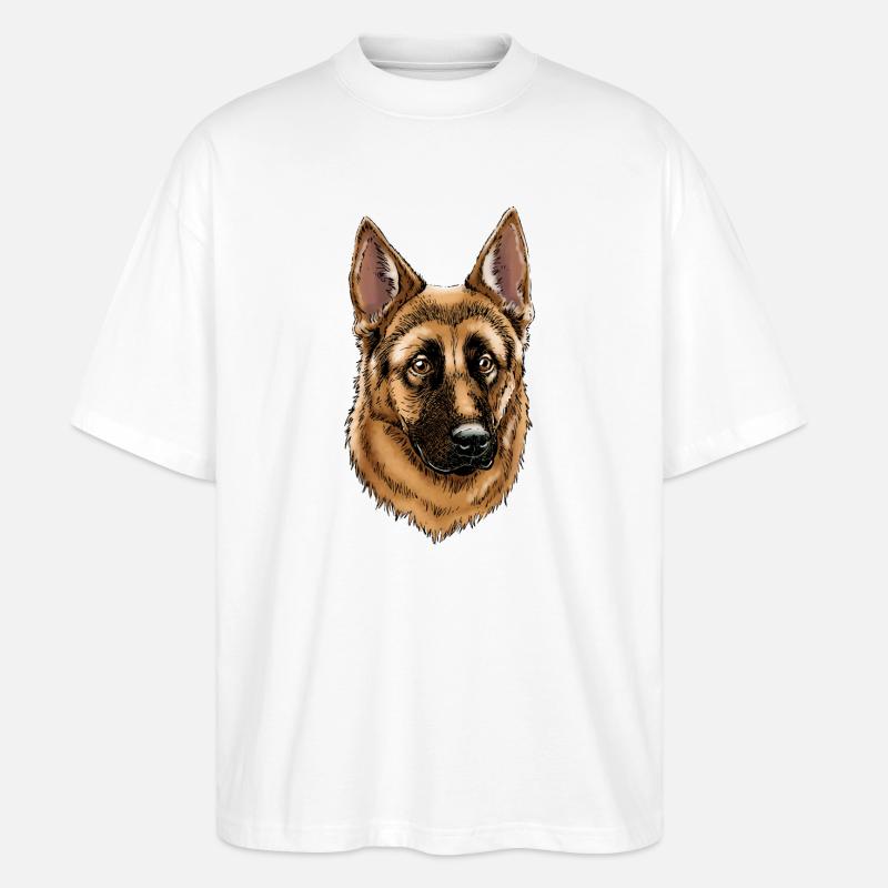 German Shepherd - Stanley/Stella Oversized Unisex Bio T-Shirt Blaster 2.0 - Weiß