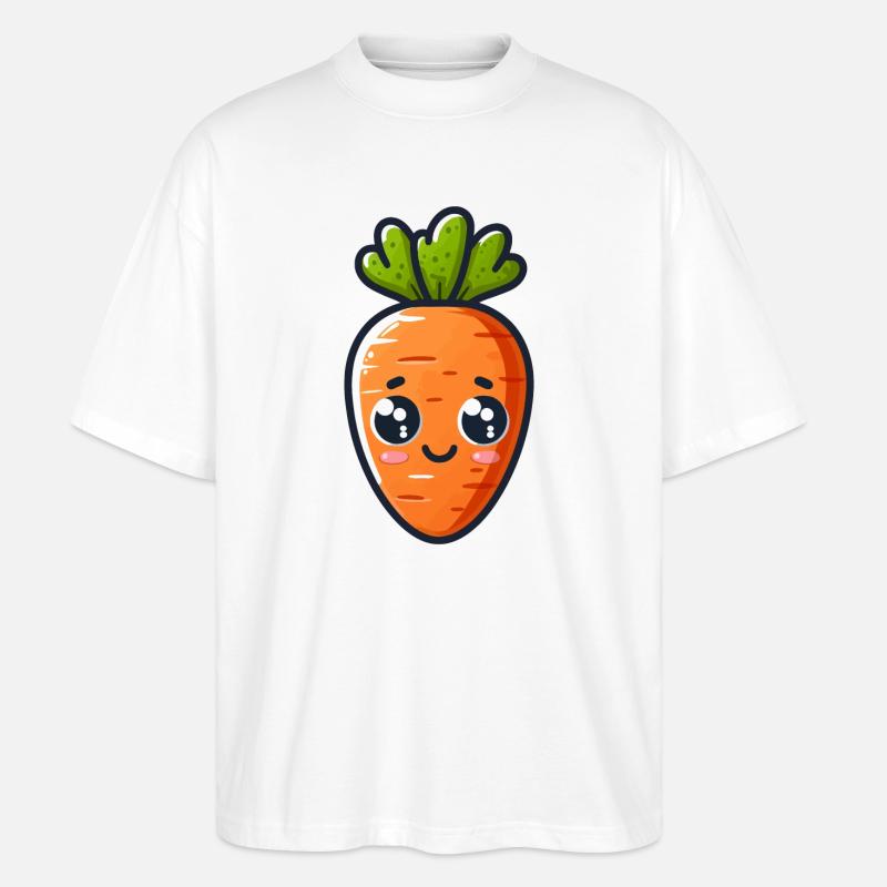 Süße Karotte - Stanley/Stella Oversized Unisex Bio T-Shirt Blaster 2.0 - Weiß