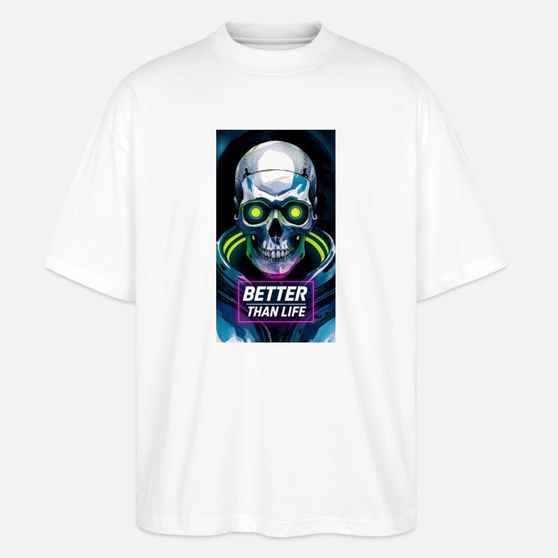 Schädel - Stanley/Stella Oversized Unisex Bio T-Shirt Blaster 2.0 - Weiß