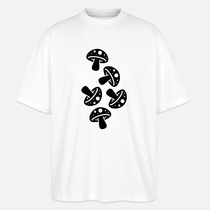 Mushrooms Mushroom Toadstool - Stanley/Stella Oversized Unisex Organic T-shirt Blaster 2.0 - white