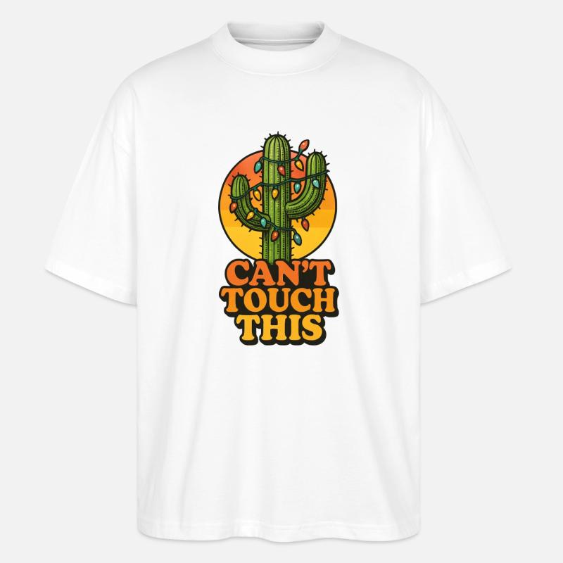 Weihnachtskaktus - Kann das nicht anfassen - Stanley/Stella Oversized Unisex Bio T-Shirt Blaster 2.0 - Weiß
