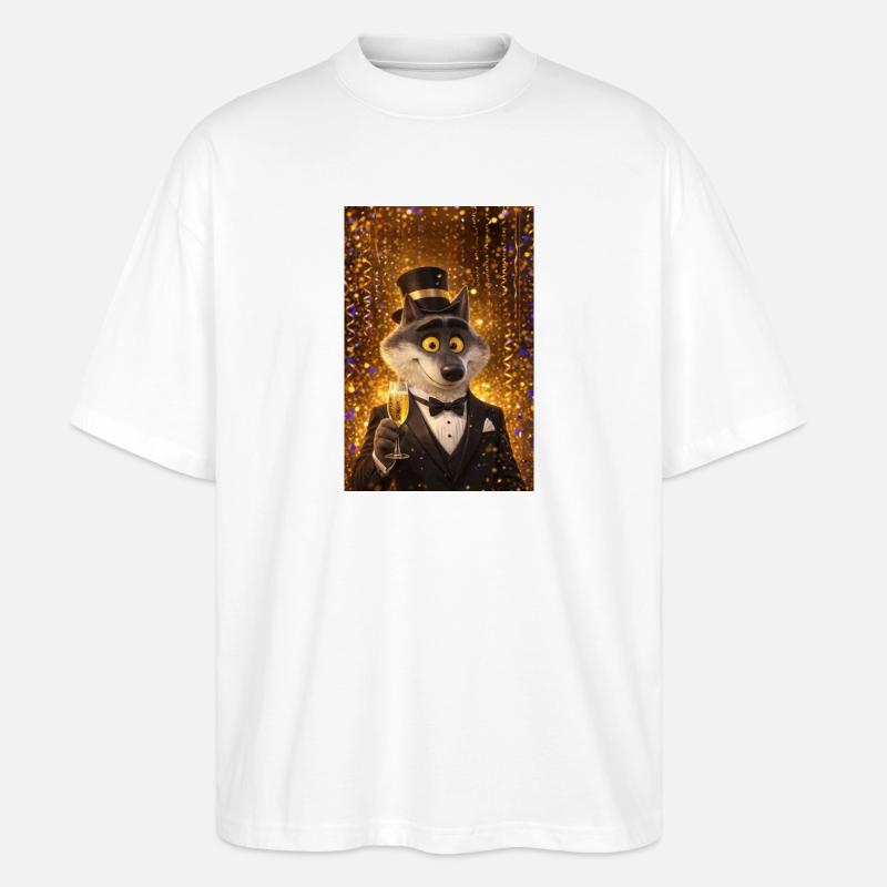 Eleganter Wolf am Abend - Stanley/Stella Oversized Unisex Bio T-Shirt Blaster 2.0 - Weiß