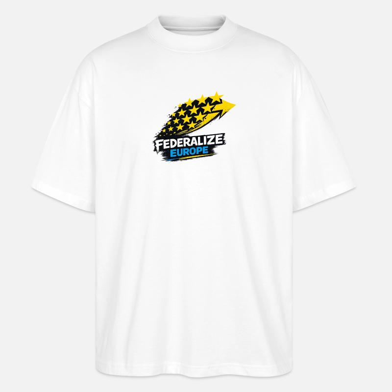 Drapeau de style eurofédéralisme - T-shirt bio Blaster 2.0 coupe oversize Stanley/Stella Unisexe - blanc