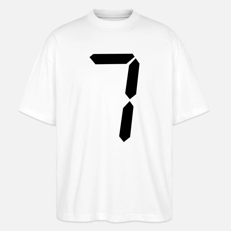 digitale_zahl_7- - Stanley/Stella Oversized Unisex Bio T-Shirt Blaster 2.0 - Weiß