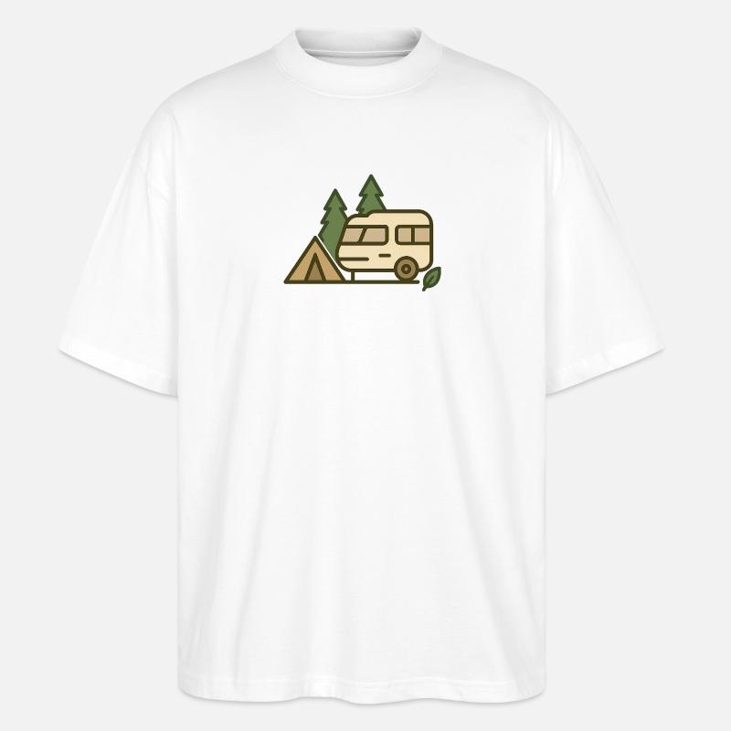 Abenteuer Camping Naturdesign - Stanley/Stella Oversized Unisex Bio T-Shirt Blaster 2.0 - Weiß