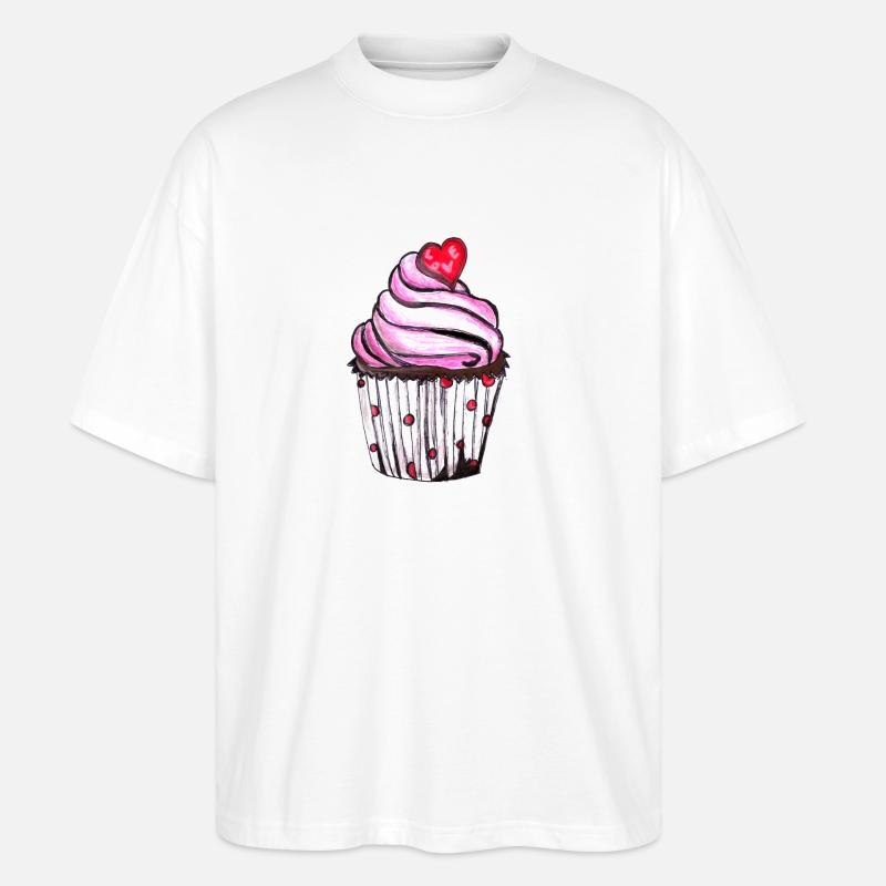Kuchen - Stanley/Stella Oversized Unisex Bio T-Shirt Blaster 2.0 - Weiß