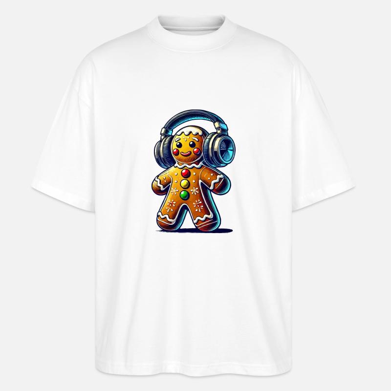 Gingerbread Music Lebkuchenmann - Stanley/Stella Oversized Unisex Bio T-Shirt Blaster 2.0 - Weiß