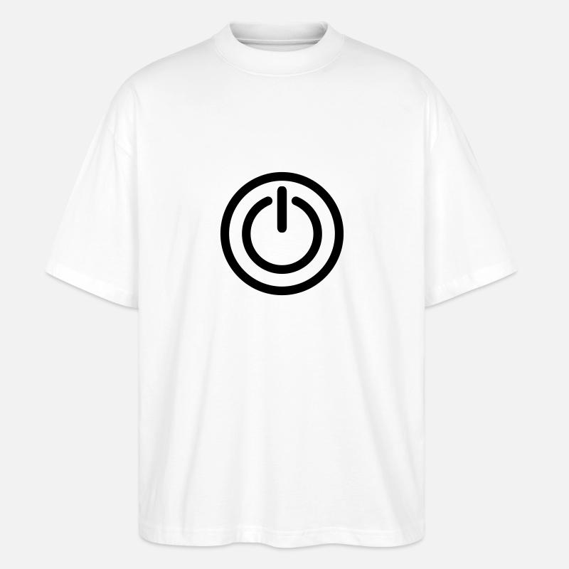 Power on Computer Button - T-shirt bio Blaster 2.0 coupe oversize Stanley/Stella Unisexe - blanc