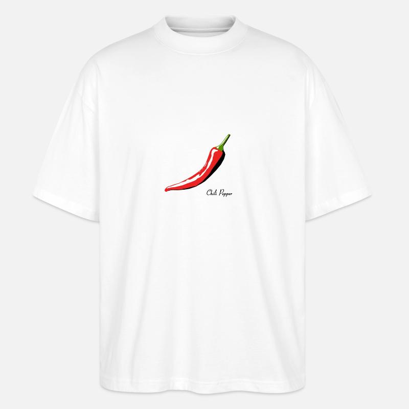 Chili Pepper - Stanley/Stella Oversized Unisex Bio T-Shirt Blaster 2.0 - Weiß