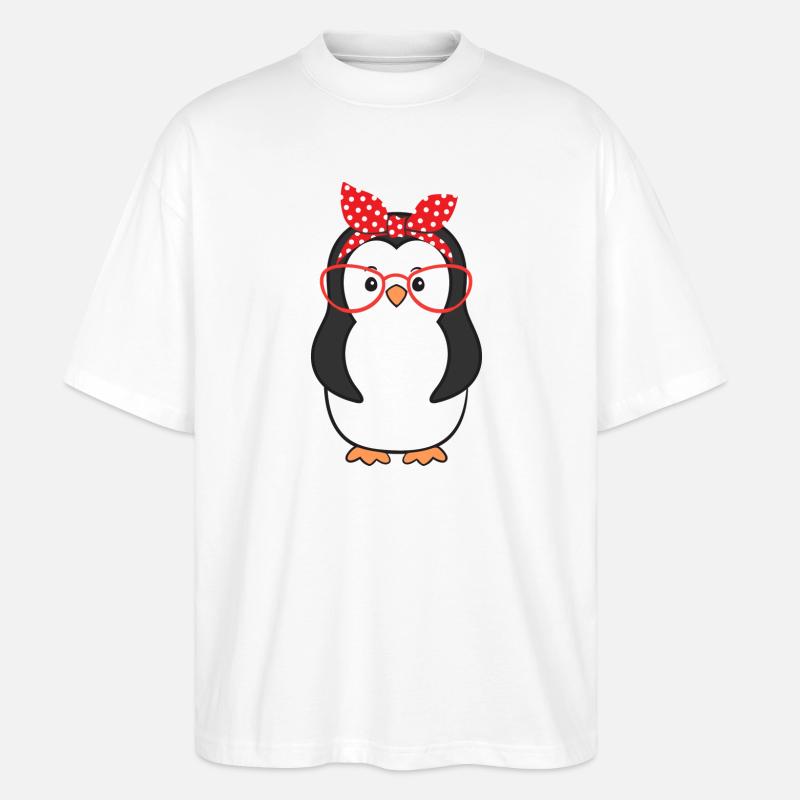 Pingouins - T-shirt bio Blaster 2.0 coupe oversize Stanley/Stella Unisexe - blanc