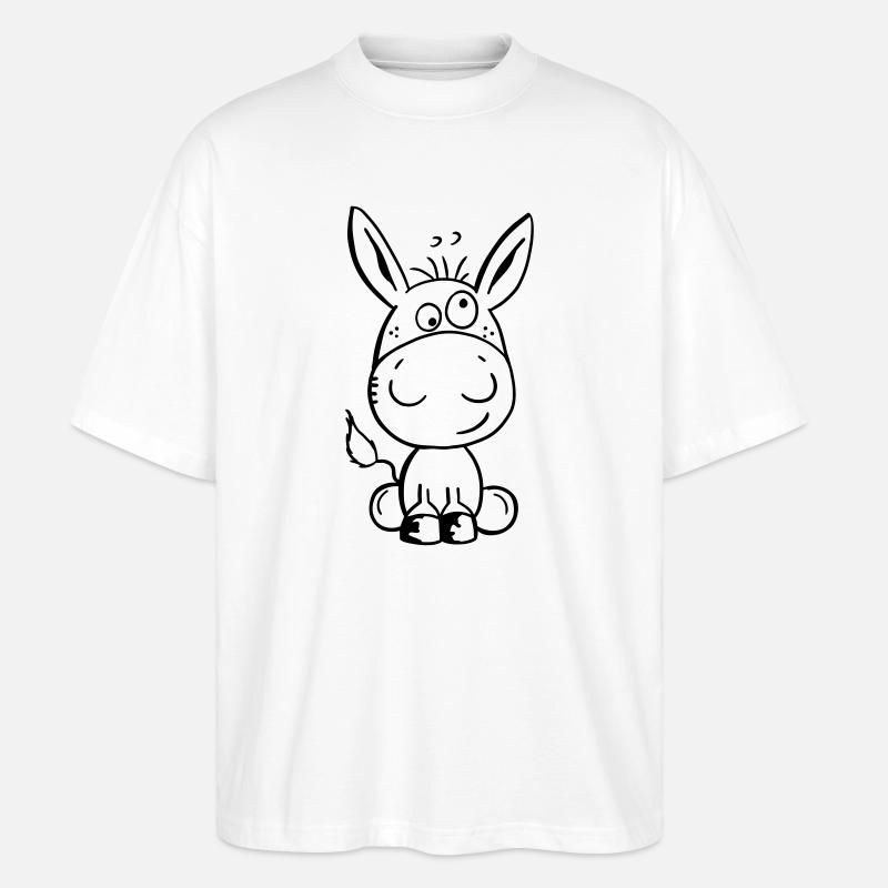 Eselchen Comic Tier - Tiere - Esel - Stanley/Stella Oversized Unisex Bio T-Shirt Blaster 2.0 - Weiß