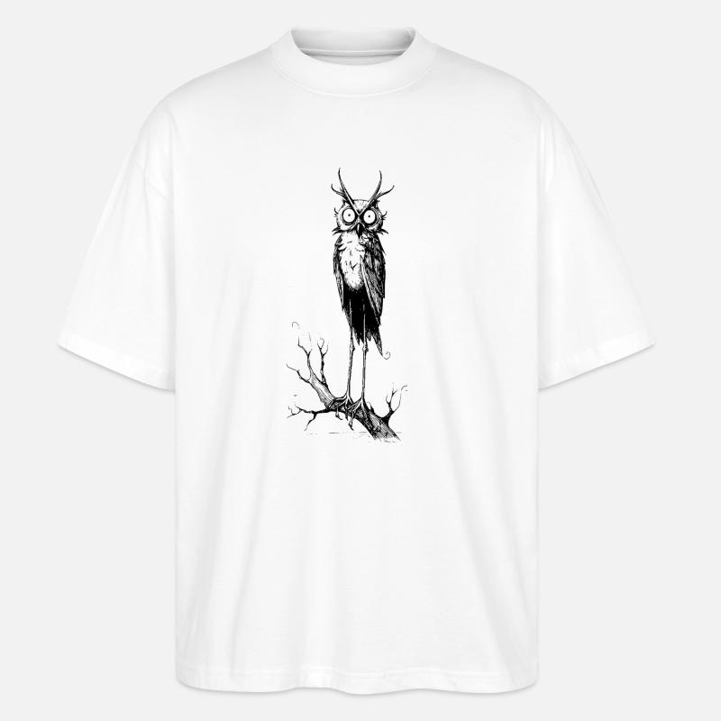 Gothic-Eule - Stanley/Stella Oversized Unisex Bio T-Shirt Blaster 2.0 - Weiß