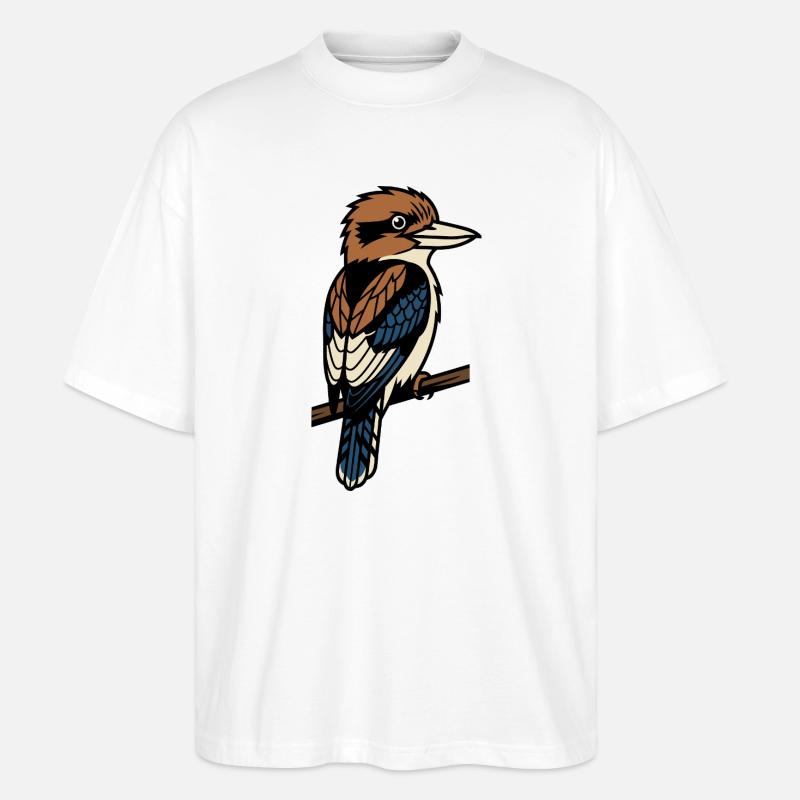 Kookaburra-Vogel - Stanley/Stella Oversized Unisex Bio T-Shirt Blaster 2.0 - Weiß
