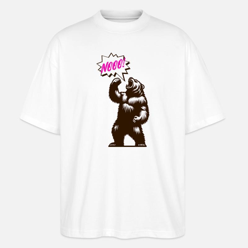 Brüllernder Bär No Neon - Stanley/Stella Oversized Unisex Bio T-Shirt Blaster 2.0 - Weiß