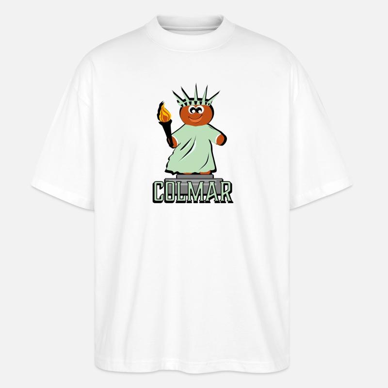 Freiheitsstatue von Colmar - Stanley/Stella Oversized Unisex Bio T-Shirt Blaster 2.0 - Weiß