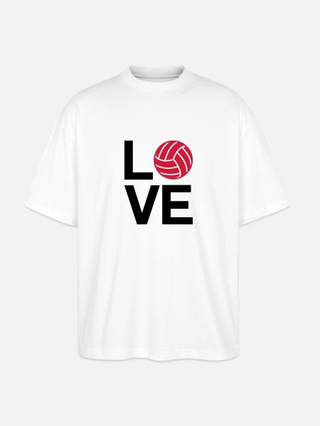 liebe, Volleyball - Stanley/Stella Oversized Unisex Bio T-Shirt Blaster 2.0 - Weiß