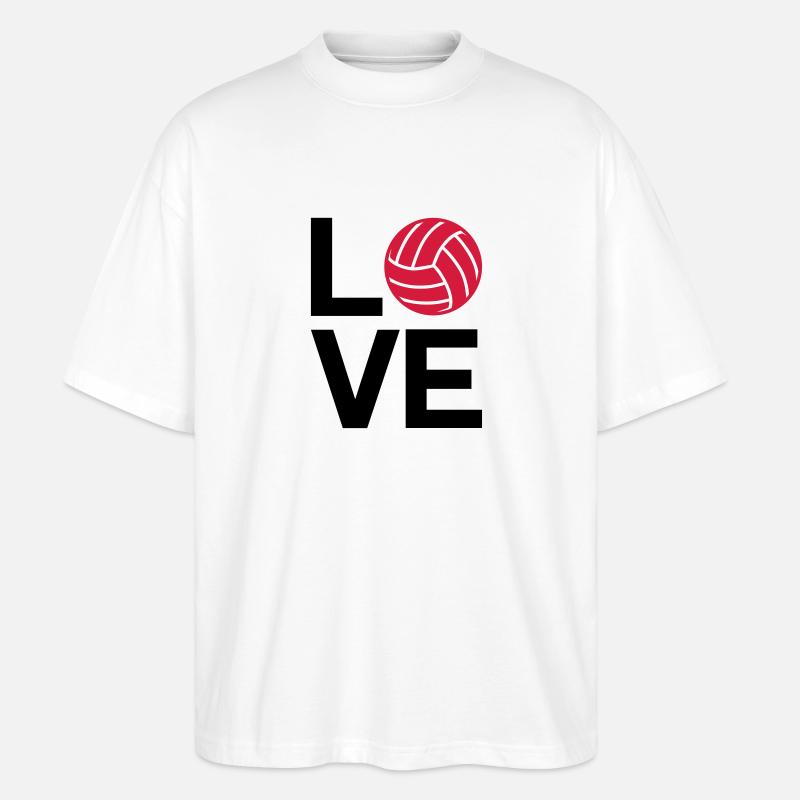 liebe, Volleyball - Stanley/Stella Oversized Unisex Bio T-Shirt Blaster 2.0 - Weiß