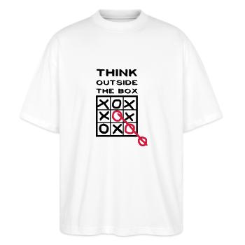 Think outside the Box - T-shirt bio Blaster 2.0 coupe oversize Stanley/Stella Unisexe - blanc - Devant - Alina (178cm) & Michal (187cm)
