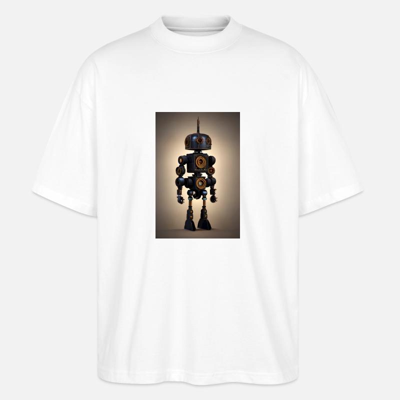 Steampunk Robot - T-shirt bio Blaster 2.0 coupe oversize Stanley/Stella Unisexe - blanc