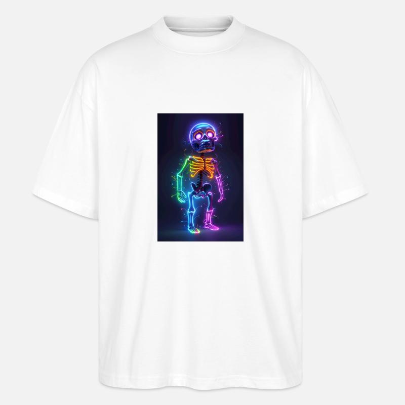 Neon Skelett | AI - Stanley/Stella Oversized Unisex Bio T-Shirt Blaster 2.0 - Weiß