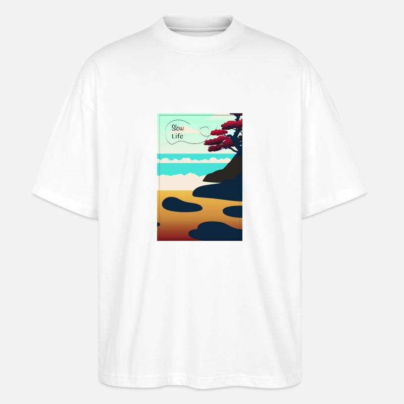 Slow Life - Stanley/Stella Oversized Unisex Bio T-Shirt Blaster 2.0 - Weiß