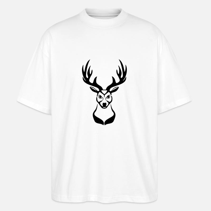 Hirsch Hirschkopf 1c - Stanley/Stella Oversized Unisex Bio T-Shirt Blaster 2.0 - Weiß