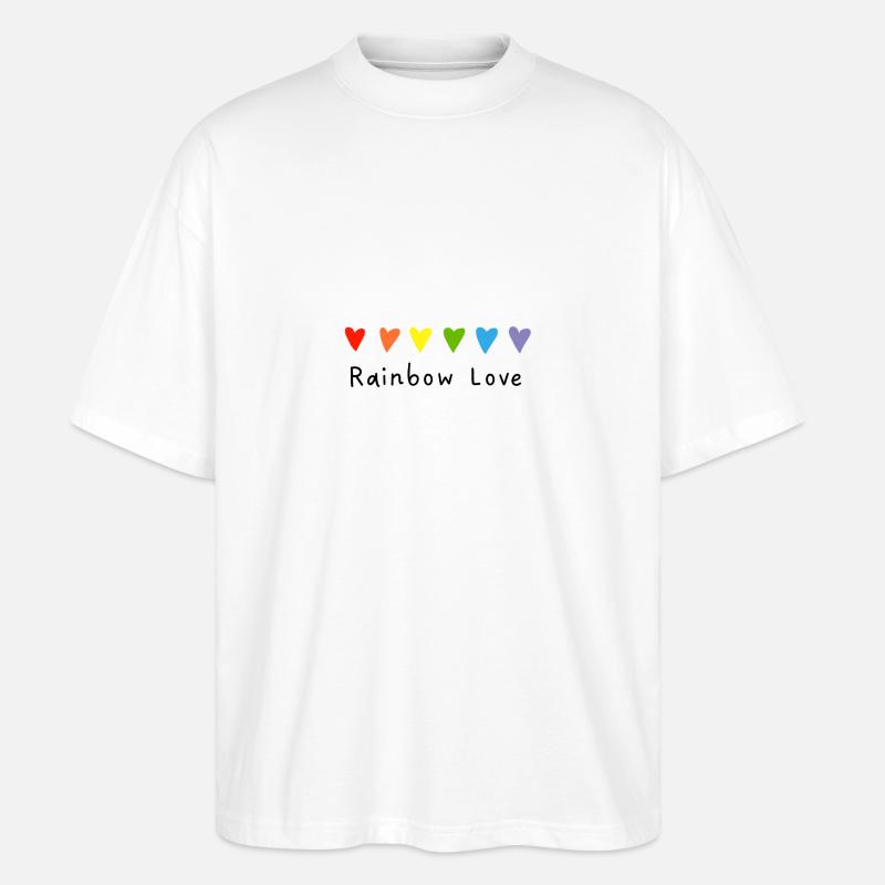 Rainbow Love - Stanley/Stella Oversized Unisex Bio T-Shirt Blaster 2.0 - Weiß