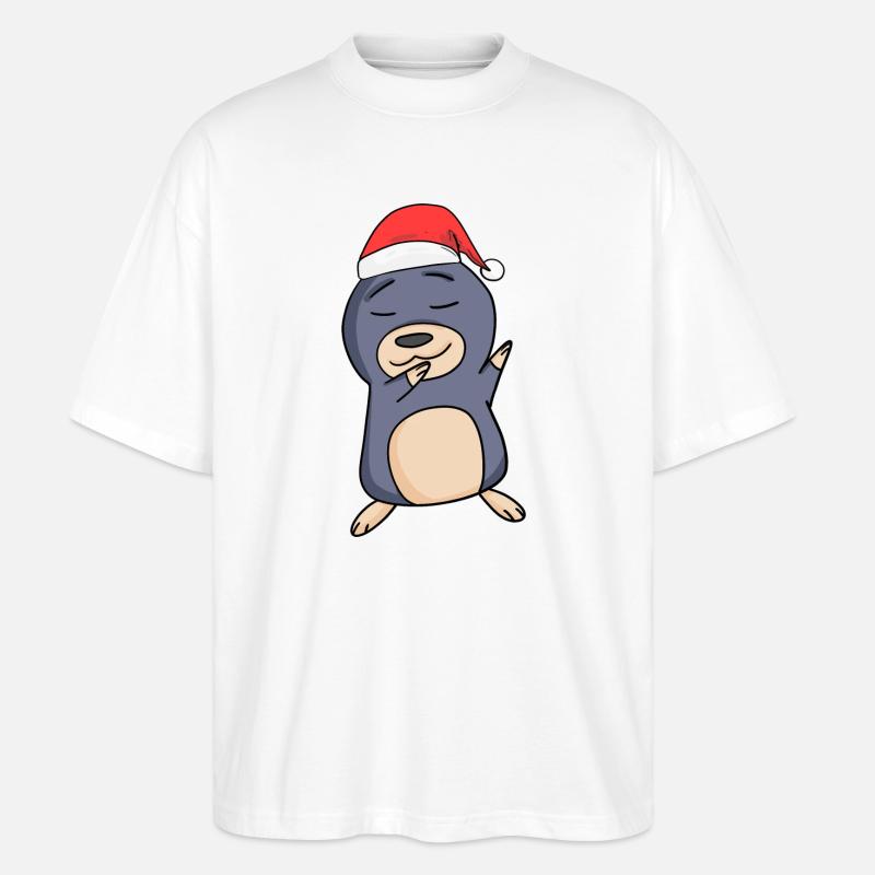 Maulwurf Weihnachten - Stanley/Stella Oversized Unisex Bio T-Shirt Blaster 2.0 - Weiß